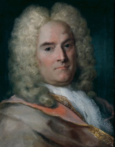 一位穿着灰色斗篷的绅士，穿着金色绣花大衣 作者 Rosalba Giovanna Carriera