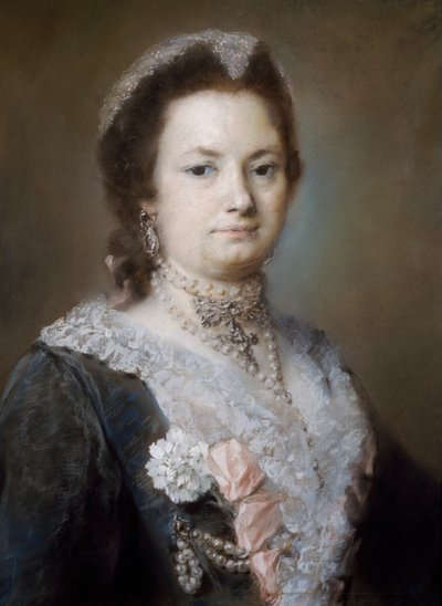 一位女士的肖像（纸上粉彩）。 作者 Rosalba Giovanna Carriera