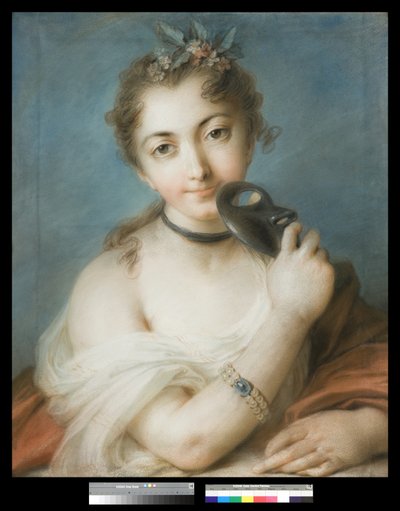 一名妇女的画象有面具的，c.1720-30 作者 Rosalba Giovanna Carriera