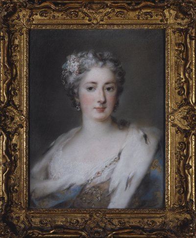 一位女士的肖像，穿着一件经过Ermine修饰的长袍 作者 Rosalba Giovanna Carriera