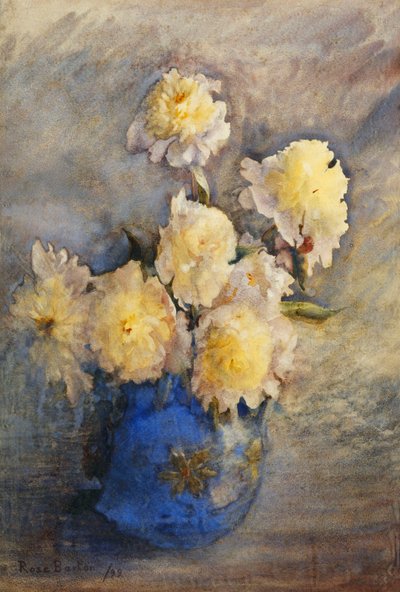 蓝花瓶里的牡丹，1899年 作者 罗斯·梅纳德·巴顿