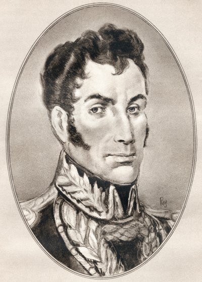 Simon Jose Antonio de la Santusima Trinidad Bolivar Palacios Ponte y Blanco，选自《名人活传记》。 作者 Ross Gordon