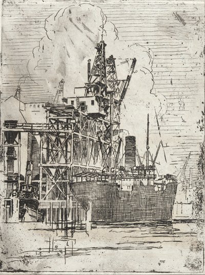 码头上的货轮 作者 罗斯威尔·莫尔斯·舒特勒夫