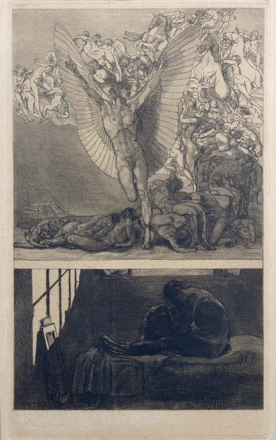 不眠之夜（蚀刻版画） 作者 鲁道夫·杰特玛