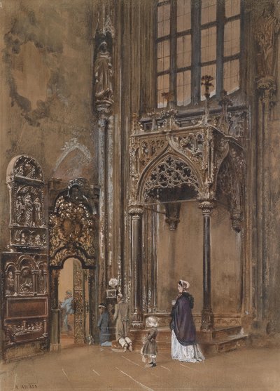 在维也纳圣斯蒂芬里面 作者 Rudolf von Alt