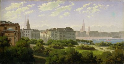 汉堡艺术馆和1875年Glockengiesserwal的Wallanlagen 作者 鲁道夫·冯·特克