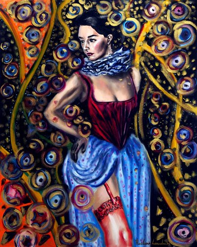 嘉年华都铎女孩，2025 年（布面油画） 作者 鲁斯拉娜·莱万多夫斯卡