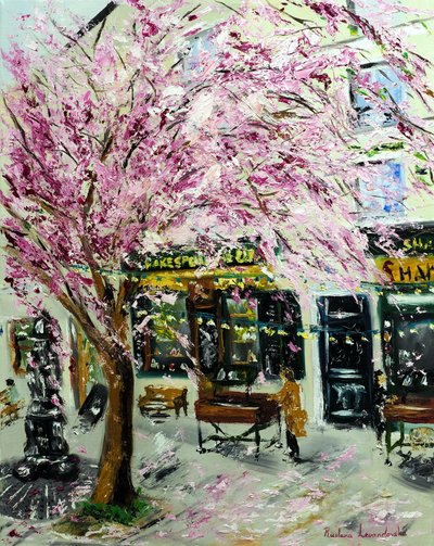 樱花，莎士比亚巴黎二号公司，2022 年（布面油画） 作者 鲁斯拉娜·莱万多夫斯卡
