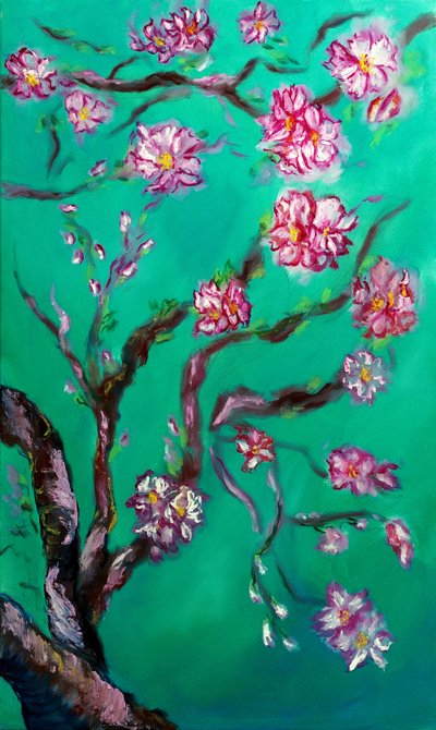 永恒之花三联画 - 右，2024 年（布面油画） 作者 鲁斯拉娜·莱万多夫斯卡