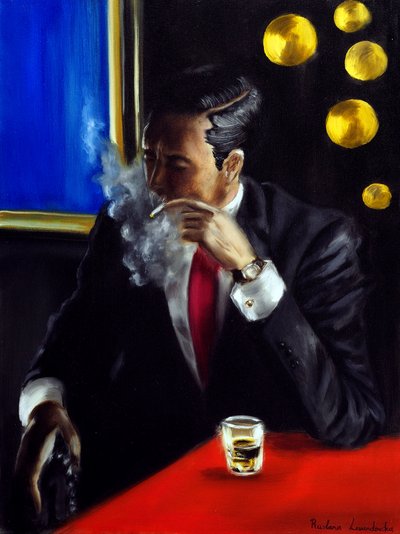 黑影反射》，2024 年（布面油画） 作者 鲁斯拉娜·莱万多夫斯卡