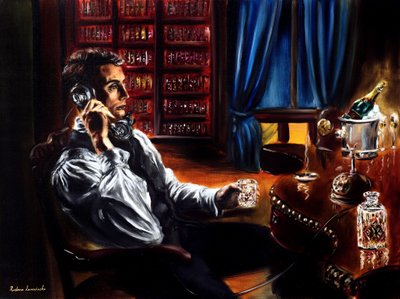 威士忌召唤》，2024 年（亚麻布油画） 作者 鲁斯拉娜·莱万多夫斯卡