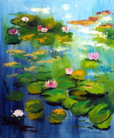 莫奈花园的睡莲，2021 年（布面油画） 作者 鲁斯拉娜·莱万多夫斯卡