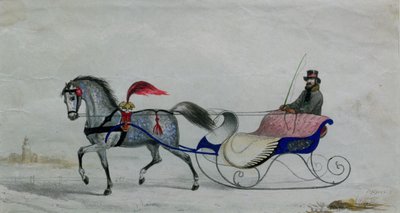 马拉雪橇（数字细节） 作者 Russian School