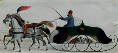 马拉雪橇（数字细节） 作者 Russian School