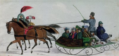 马拉雪橇（数字细节） 作者 Russian School