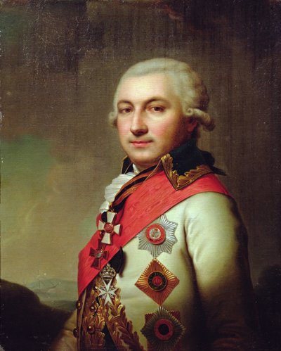 海军上将何塞（Osip）de Ribas，1796年后的肖像 作者 Russian School
