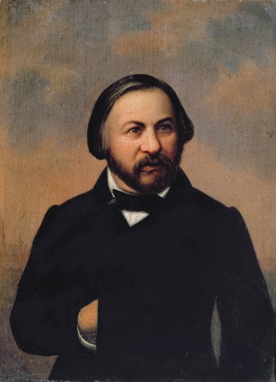米哈伊尔·伊万诺维奇·格林卡（1804-57），1850年代的肖像 作者 Russian School
