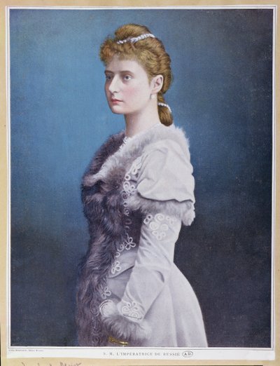 Tsarina Alexandra Feodorovna（1872-1918）c.1898的肖像 作者 俄语学校