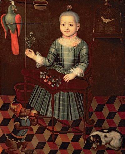 一个小女孩的画像 作者 Russian School