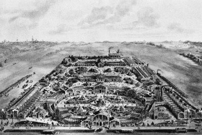 观点的1882全俄博览会，Khodynka，莫斯科，俄罗斯 作者 俄语学校