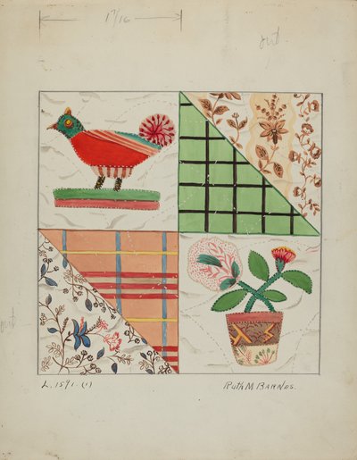 棉被壁灯，约1936年。 作者 露丝·M·巴恩斯