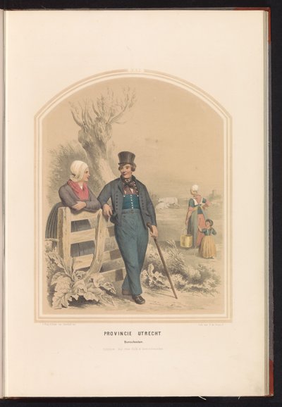 乌得勒支 Bunschoten 的传统服装，1857 年 乌得勒支省。 Bunshooten / XXI（物体上的标题） 作者 瓦伦丁·宾