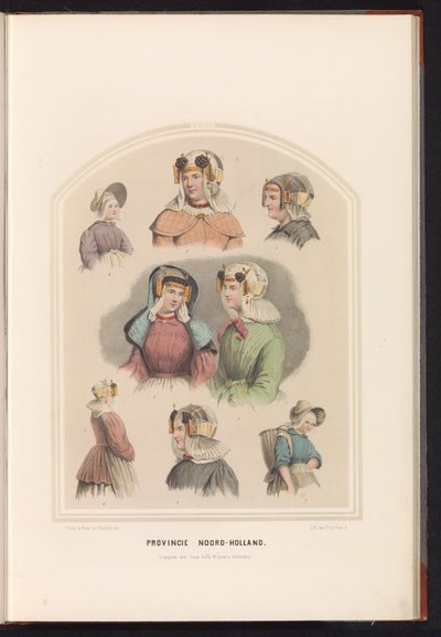 北荷兰的传统服装，1857 年 北荷兰省。 / XXIII（物体上的标题） 作者 瓦伦丁·宾