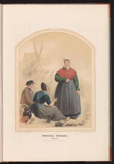 上艾瑟尔省奥尔登扎尔的传统服装，1857 年 上艾瑟尔省。 Oldenzaal / XXXIII（物体上的标题） 作者 瓦伦丁·宾