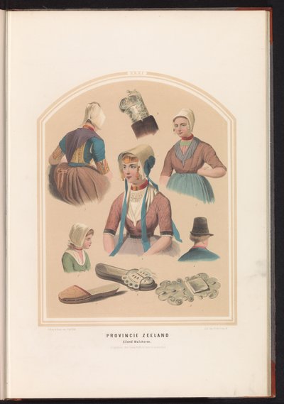 泽兰瓦尔赫伦岛的传统服装，1857 年 泽兰省。 瓦尔赫伦岛 / XXXI（物体上的标题） 作者 瓦伦丁·宾