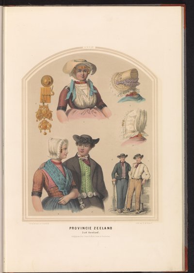 泽兰省 Zuid-Beveland 岛的服饰，1857 年
泽兰省。Zuid Beveland / XXXII（标题在实物上） 作者 瓦伦丁·宾