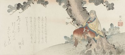 坐在松树上的菊花男子 作者 天满屋基黑