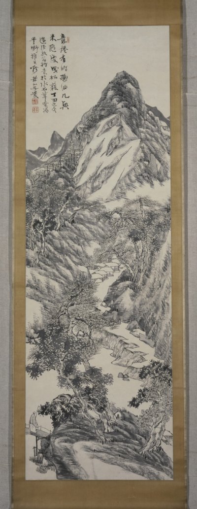 山景，1877 年冬（纸上水墨） 作者 安田罗赞