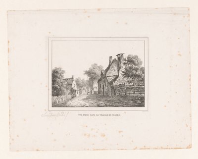 费尔森村的景色 Vue 奖 dans le Village de Velsen（物体上的标题） 作者 德拉库尔