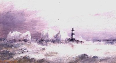 怀特岛的针刺（棋盘）（The Needles, Isle of Wight）。 作者 SL Kilpack