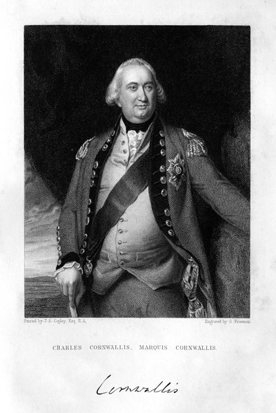查尔斯·康沃利斯（Charles Cornwallis）1738-1805，康沃尔利斯一世侯爵（1st Marquess Cornwallis），1839年。 作者 弗里曼