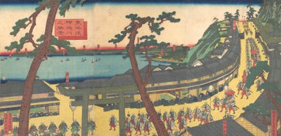 东海道上的神奈川景色 东海道神奈川之景，约1862-63年。 作者 歌川贞秀