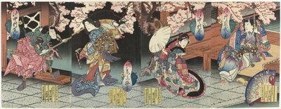 樱花下的四位演员 作者 定信（一），长谷川