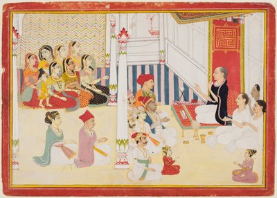 斯维坦巴拉耆那教教师在进行指导，约1750-60。 作者 Sahib Ram