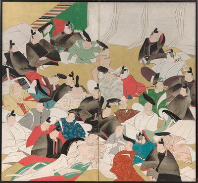 三十六位诗人，江户时代（墨水，颜色和黄金在纸上） 作者 酒井保一