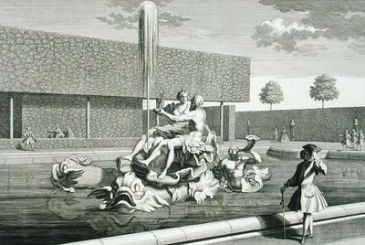 维也纳Belvedere宫的海神和忒提斯喷泉，由Jakob Gottlieb Thelott（约1711-75）雕刻，约1730-40出版（雕刻）。 作者 所罗门（后）小一个