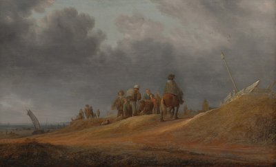 海岸边的市场，1637年。 作者 所罗门·鲁斯达尔
