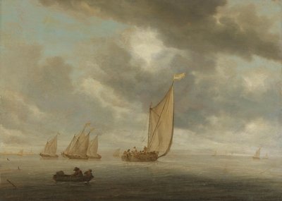 内陆水域上的帆船 作者 所罗门·范·鲁伊斯黛尔（Salomon van Ruysdael）