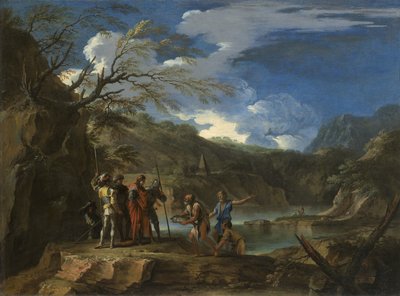 1664年，波利克拉底和渔夫 作者 救世主罗莎