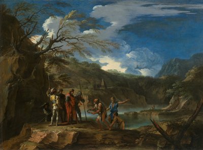 Polycrates和渔夫，约1664年。 作者 救世主罗莎