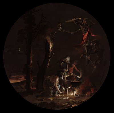 巫术场景：晚间，约 1645-49 年（布面油画） 作者 救世主罗莎