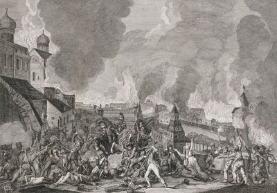 1812年9月15日的莫斯科大火 法国人在莫斯科，1812-1823。   作者 萨尔瓦多·卡德利（Salvatore Cardelli）