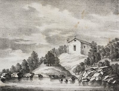 意大利普利亚佩斯基奇圣所，Salvatore Puglia 石版画，Poliorama Pittoresco，n 51，7 月 27 日 作者 萨尔瓦多·普利亚