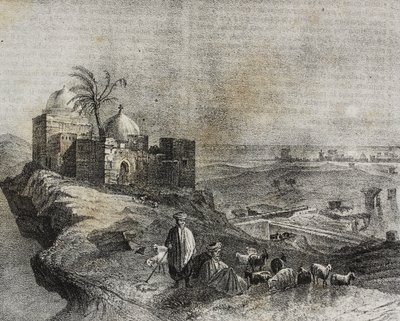 黎巴嫩提尔景观，Salvatore Puglia 石版画，出自 Poliorama Pittoresco，n 24，1 月 21 日 作者 萨尔瓦多·普利亚