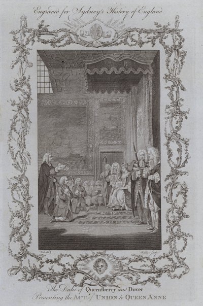 The Duke of Queensberry and Dover Presenting the Act of Union to Queen Anne (engraving) 作者 塞缪尔（之后）鲸鱼