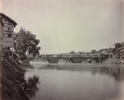 商店桥，克什米尔斯利那加，1864年。 作者 塞缪尔·伯恩